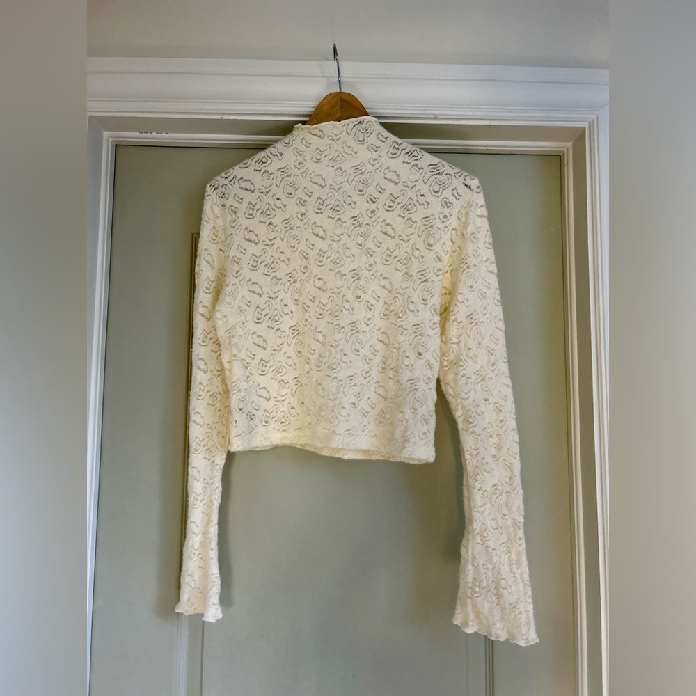 Cider Cream Ruffle Mock Neck